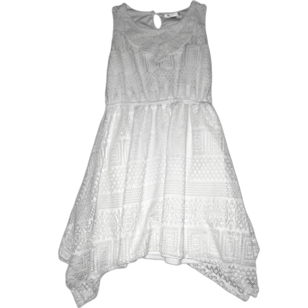 Xhilaration White Lace Sharkbite Hem Dress